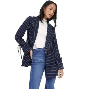 Free People Stella Blue Striped whimsical style blazer